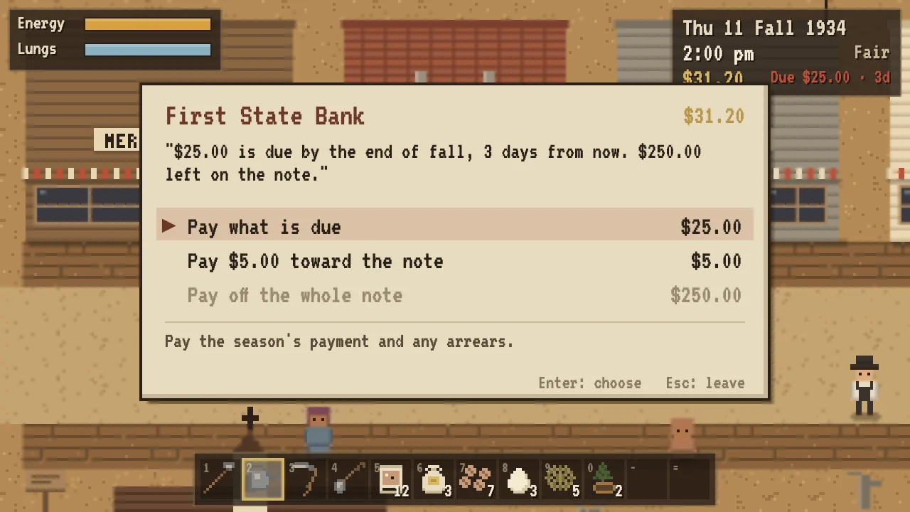 A mortgage payment at the bank