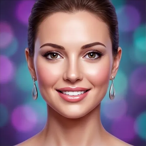 AI-generated portrait of a woman with an airbrushed, waxy complexion