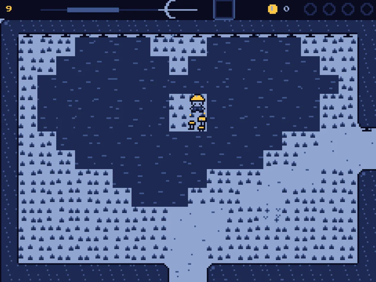 The marsh at night, with the glowcaps shining on their islet