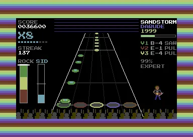 Sandstorm on Expert with SID Power on: an x8 multiplier, a rainbow border and the crowd’s hands up