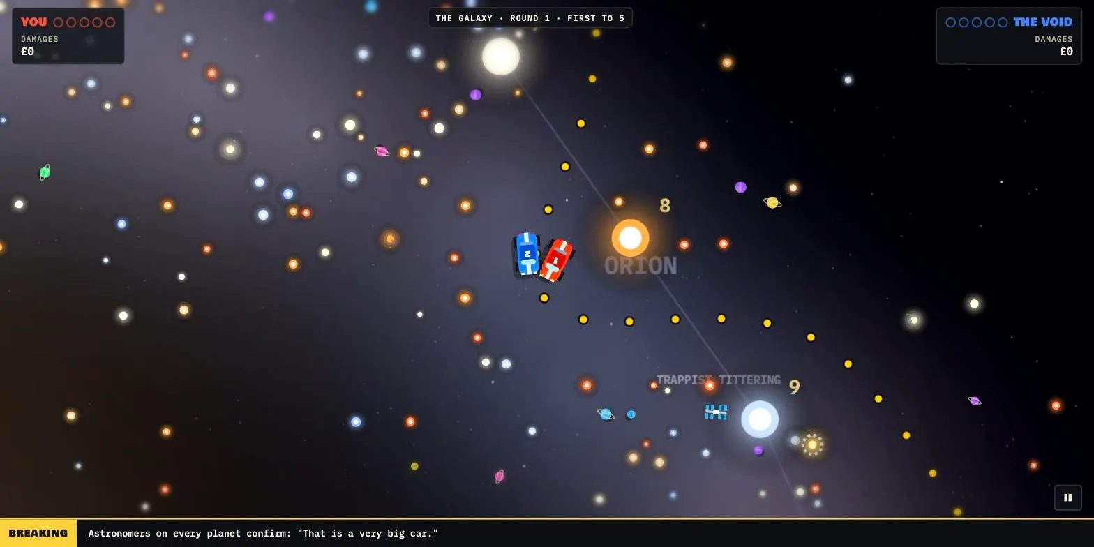 The Galaxy: a dot-to-dot of gold dots weaving between the numbered stars of Orion’s Belt
