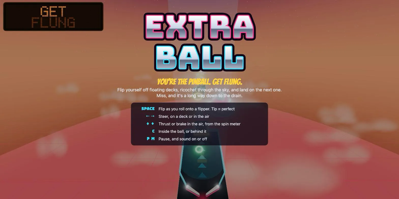 The title screen over the first deck at sunset