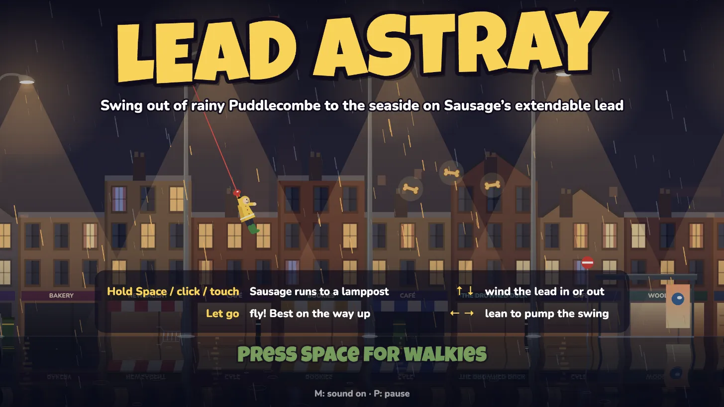 The title screen over the flooded High Street at night