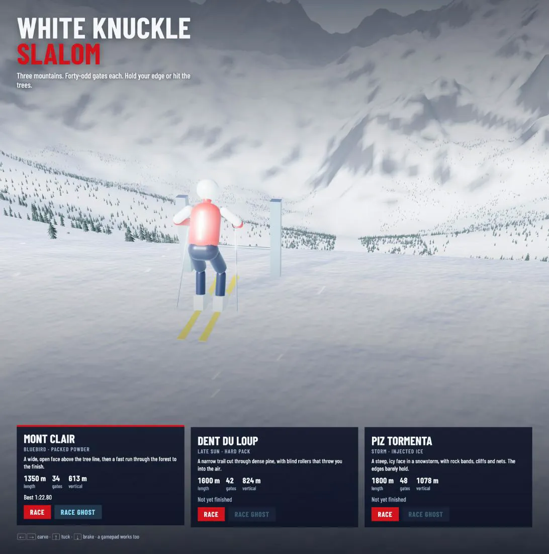 The title screen, with the three mountains