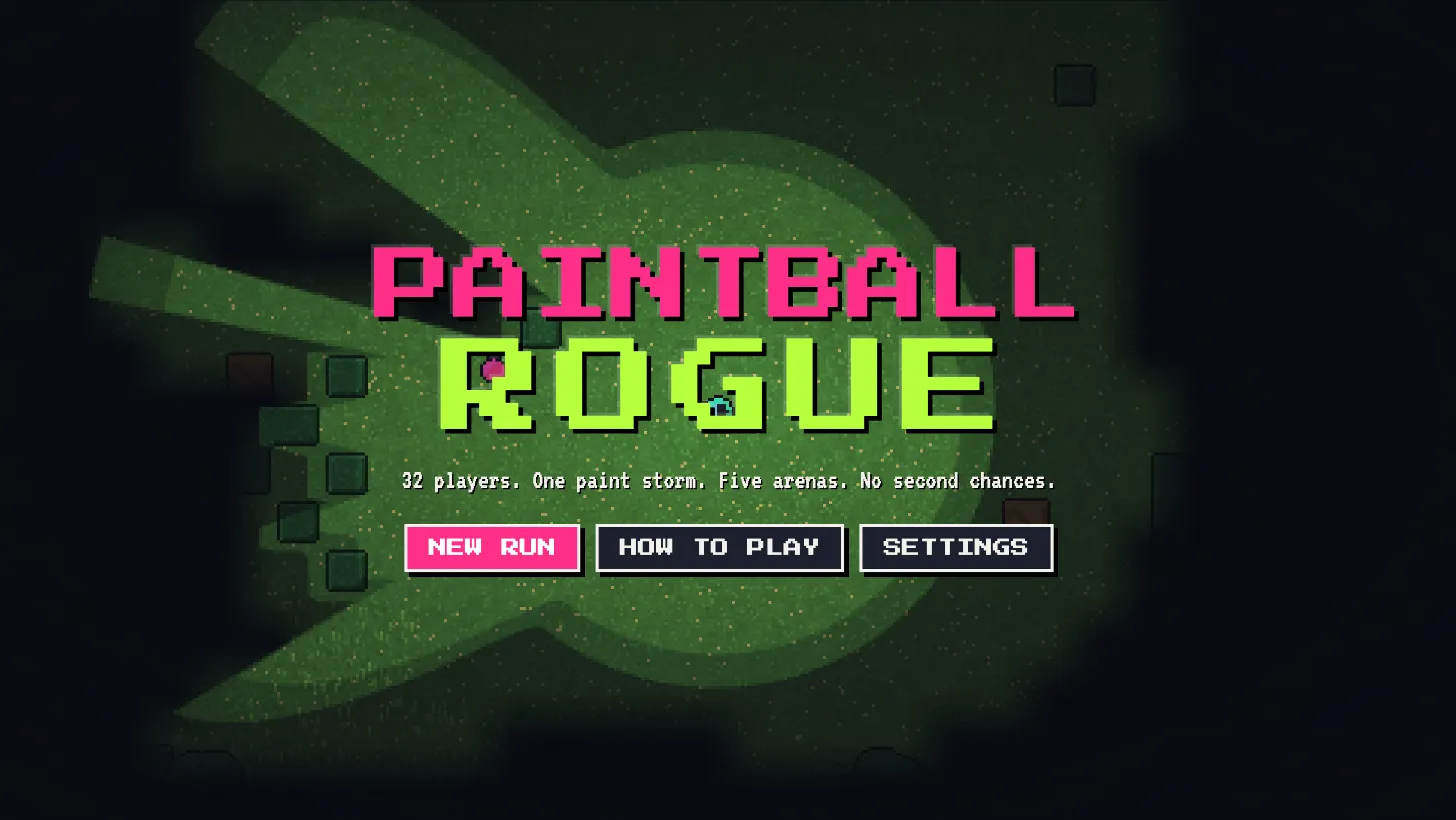 The title screen, over a CPU match